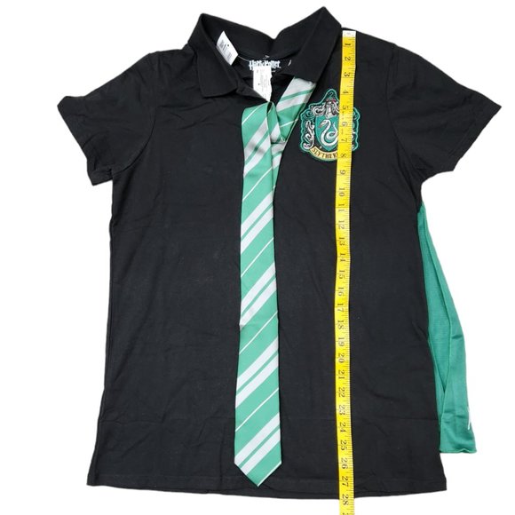 NEW Harry Potter Juniors Slytherin Caped Polo Shirt with Tie Collared Neck 2XL - Picture 5 of 7